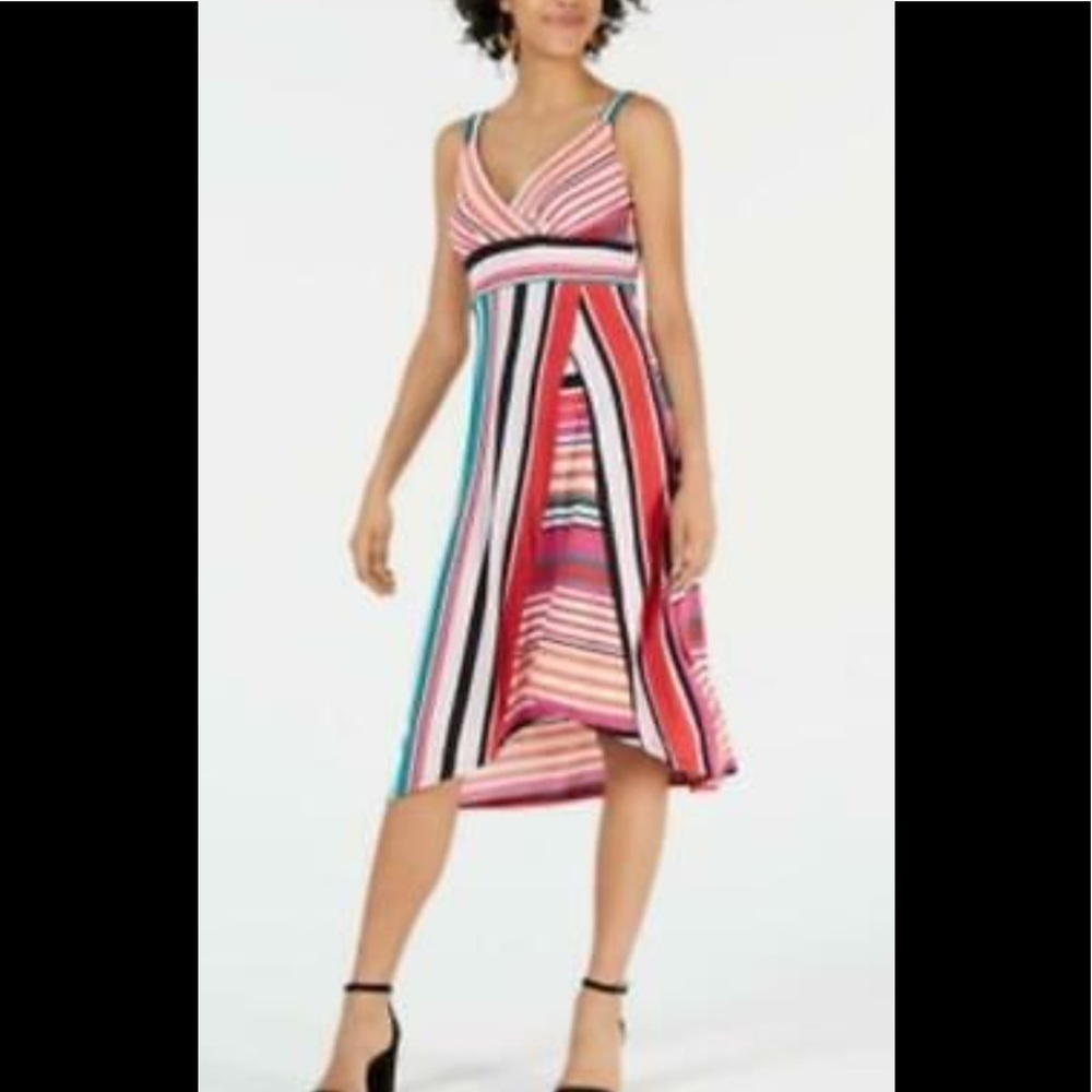NWT JohnPaulRichard Petite Mixed-Stripe Dress oh. - Picture 1 of 14